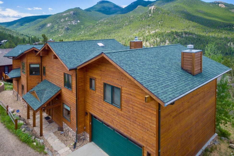 1471 Jungfrau outside aerial-2 - Windcliff Vacation Rental Homes in Estes Park